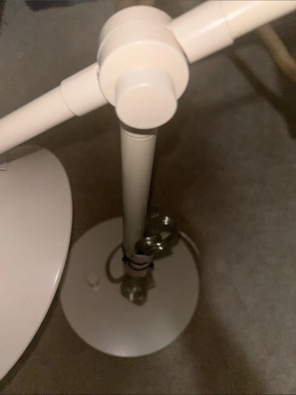 Threshold Cream Metal Task Table Lamp with White Globe Shade